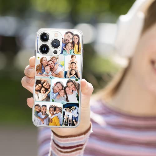Robertsshop Personalized Multiple Picture Design Your Own Customized Phone Case Cover Photo Collage Xmas Friends Compatible With Iphone 8 X Xr 11 12 13 Pro Max Samsung Galaxy S20 S21, Transparent #TOP3