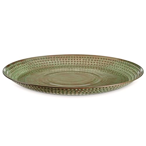 Good Directions Bird Bath Basin for Outside Backyard, Outdoor, Patio, Garden, Birdbath, Bird Feeder Gift for Bird Lovers Watchers, Large 20' Copper Metal Blue Verde