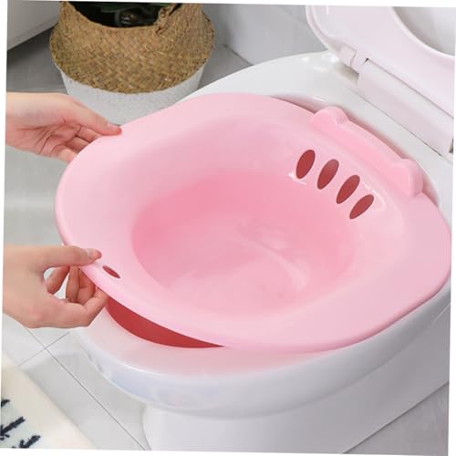 Baño de Asiento para Inodoro Rosa, Cuenca Portátil para Alivio de Hemorroides 8