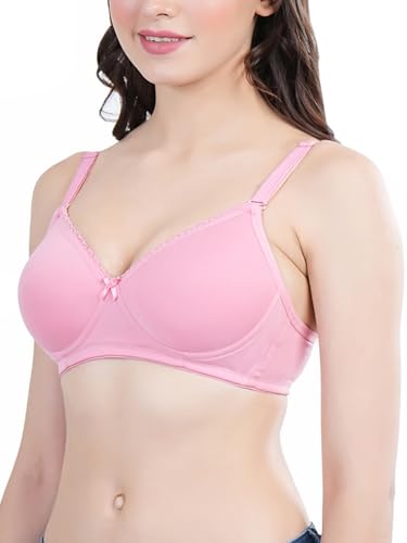 Image of Women's Seamless Padded Non Wired Cotton Stretch Everyday Bra| Detachable Straps | Transparent Straps Included