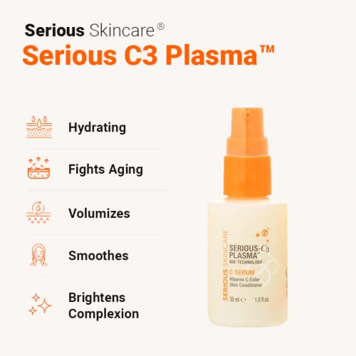 Serious Skincare C3 Plasma C Serum - Vitamin C Ester Skin Conditioner 1 Oz. – Anti-Aging – Hydrating - Brighter Softer Skin – Hydrolyzed Collagen - Diminish Appearance Of Fine Lines & Wrinkles #TOP2