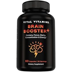 Vital Vitamins Nootropic Brain Supplement Plus - for Memory, Focus, Concentration, Neuro Energy, Clarity - with Lion's Mane Mushrooms - 60 Capsules