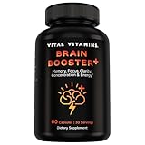 Vital Vitamins Nootropic Brain Supplement Plus - for Memory, Focus, Concentration, Neuro Energy, Clarity - with Lion's Mane Mushrooms - 60 Capsules
