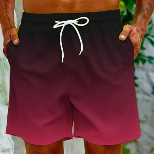 Mens Swim Trunks Shorts Gradient Drawstring Stretch Waist Outdoor Athletic Shorts for Summer Vacation or Beach Wear4