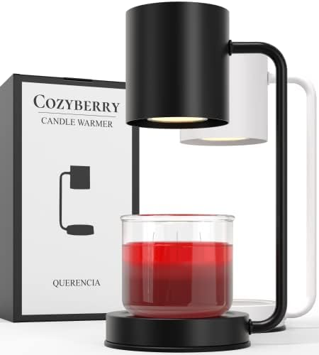 Cozyberry Querencia Candle Warmer, Compatible with Yankee Candle Large Jar, Metal, Candle Lamp, 110-120V, Dimmable Candle Melter, Candle Warmer Lamp, Small & Large Size Jar Candles (Black), 12 Inch