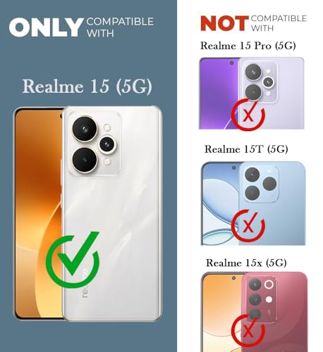 Image of Jkobi Lifetime Anti-Yellow MagSafe Compatible Clear Back Cover Case for Realme 15 (Sleek Hard Crystal | Shockproof and Camera Protection)