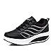 Zapatillas De Deporte De Cuña Tonificadoras para Mujer Plataforma Casual con Cordones Zapatos De Vulcanización Moda Transpirable Adelgazante Fitness Swing Trainers
