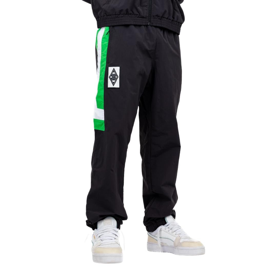 Borussia Mönchengladbach Retro Trainingshose „1995“ Schwarz | Offizieller Fanartikel Fohlenshop | 90er Style Jogginghose