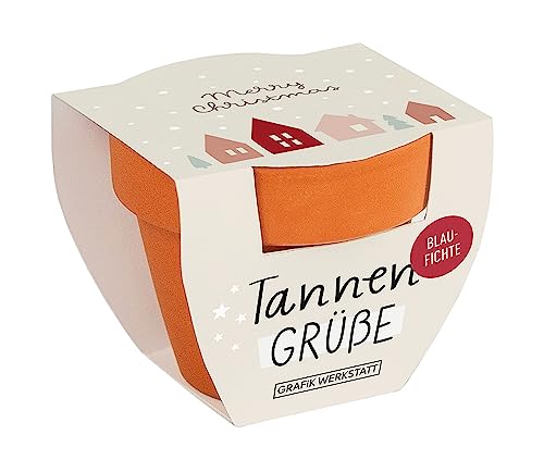Grafik-Werkstatt Tannengrüße Blaufichte | Mini-Terrakotta-Töpfchen mit Samen | Merry Christmas, Orange Grafik-Werkstatt Tannengrüße Blaufichte | Mini-Terrakotta-Töpfchen mit Samen | Merry Christmas, Orange