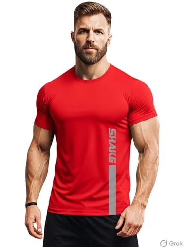 Image of 3Colours RGB Active Fit Men's Sports T-Shirt - Lightweight Quick Dry Polyester Gym & Running Wear-Shake
