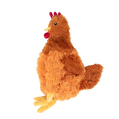 Best Pet Supplies Interactive Squeaky Dog Toy - Crinkle Chicken, Brown | Stuffing Free Body, Soft, Squeaks & Crinkles, No Mess, Perfect for Moderate Chewers, Toss and Fetch Play - Image 5