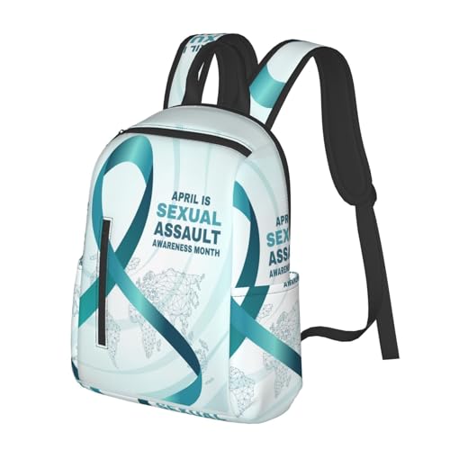 Sexual Assault Awareness Month Backpack for Men Women Lightweight Travel Backpack for Work Hiking Gym Outdoor Activities2