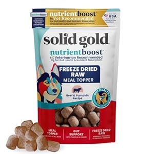 Solid Gold Freeze Dried Dog Food – Made with Real Beef, Pumpkin, and Superfoods – Freeze Dried Raw Dog Food to Serve as a Meal, Food Topper, or Dog Treat – 1.5 OZ
