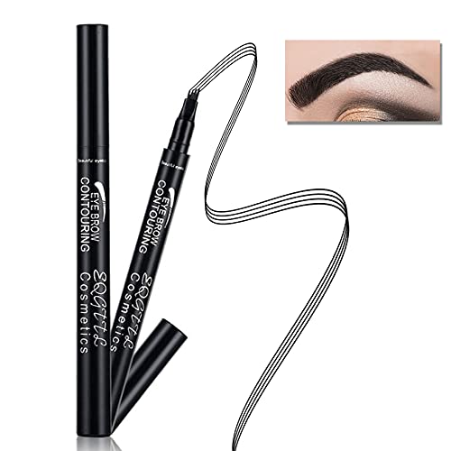 Beynest 2PCS Brow Pencil Tatbrow Microblading Eyebrow Pen Natural Tattoo Eyebrow Pen，Waterproof Eyebrow Pencil for Lasting All Day Black