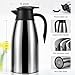 70 oz Thermal Coffee Carafe for keeping hot, Updated Carafe for hot liquid, Airpot Stainless Steel Thermos Urn Beverage Dispenser Vacuum Thermal Pot for Coffee, Hot Water,Keep Hot 12 Hour(silver)