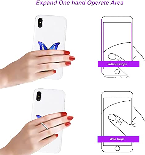 Image of KolorFish Transparent Phone Ring Stand Holder Mobile Phone Ring Holder Finger Grip 360 Degree Rotation (Bling Silver Transparent Round)