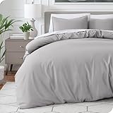Bare Home Bedding Duvet Cover King Size - Premium 1800 Super Soft Collection - Lightweight, Cooling - Soft Breathable Bedding Duvet Cover (King, Light Grey)