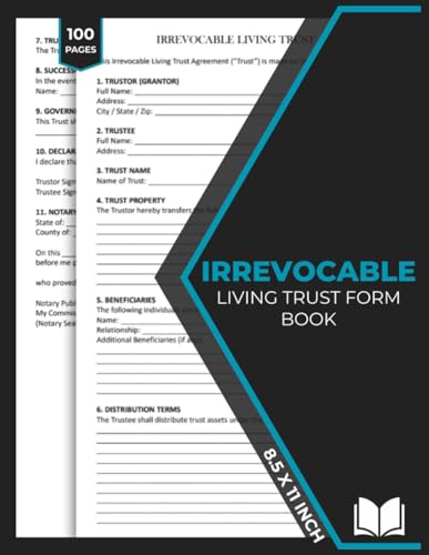 Irrevocable Living Trust Form Book: Asset Protection and Inheritance Planning Doc | Estate Planning & Wealth Transfer Forms | 50 Forms