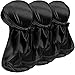 3PCS Silky Durags for Men Wave, Satin Doo Rags for 360, 540, 720 Waves (Black)