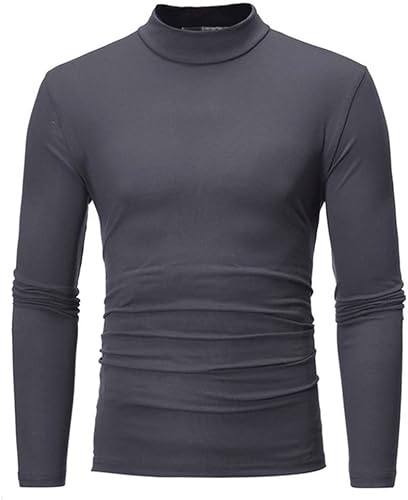 GELTDN - Conjunto de ropa interior térmica cálida de invierno con cuello medio alto para hombre cuello de lana manga larga color  C talla 2XL