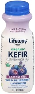 Organic Kefir Flavor Fusions, Lactose-Free Cultured Whole Milk, Wild Blueberry Lavender, 8 Ounce