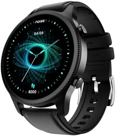 NoiseFit Halo 1.43" AMOLED Display, Bluetooth Calling Round Dial Smart Watch, Premium Metallic Build, Always on Display, Smart Gesture Control, 100 Sports Modes (Classic Black)