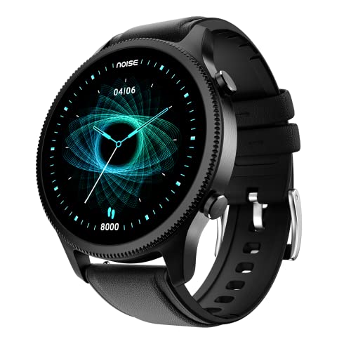 NoiseFit Halo 1.43" AMOLED Display, Bluetooth Calling Round Dial Smart Watch, Premium Metallic Build, Always on Display, Smart Gesture Control, 100 Sports Modes (Classic Black) view 1