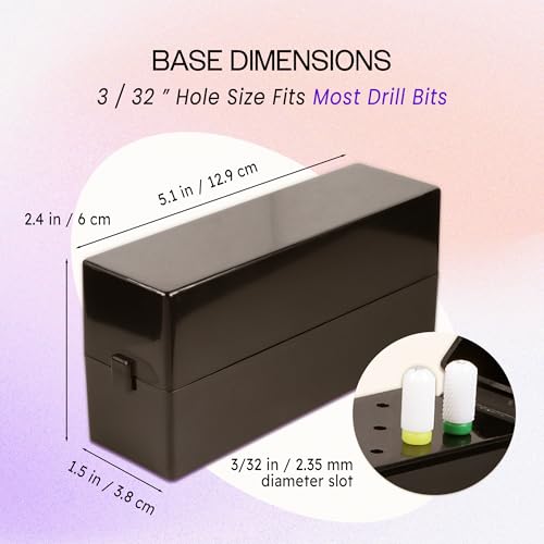 Caja organizadora rectangular para puntas de taladro de uñas miniatura 3