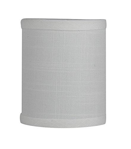 Urbanest 4-inch by 4-inch by 4.75-inch Drum Clip-on Chandelier Shade, Off White Textured Linen