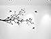 Tree Branches Wall Decal Love Birds Vinyl Sticker Nursery Leaves 56" Wide X 28" High (Left to Right, Matte Black)
