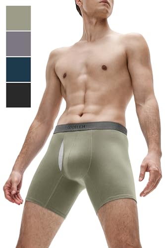 GOOTUCH Men’s Breathable Bamboo Boxer Briefs, Moisture-Wicking Odor Control Underwear, Durable & Sweat-Free (2&4 pack)2