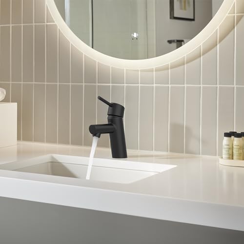 GROHE 342702431 Concetto, Single Hole Single-Handle S-Size Bathroom Faucet 1.2 GPM, Matte Black by GROHE - Used condition - Image 2