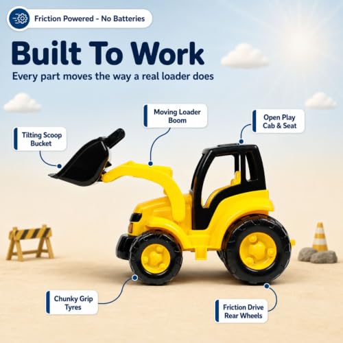 Image of Loader Interactive Construction Vehicle Toy for Kids with Front Loader Bucket Action Durable Design for Boys and Girls Ages 3+