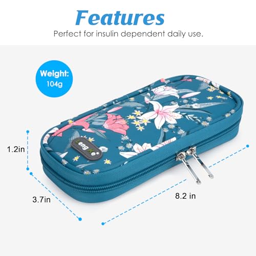 Image of YOUSHARES Insulin Cooler Travel Case - Portable Refrigerated Medicine Case for Insulin Pen, Medication and Diabetic Supplies with 2 TSA Approved Ice Pack