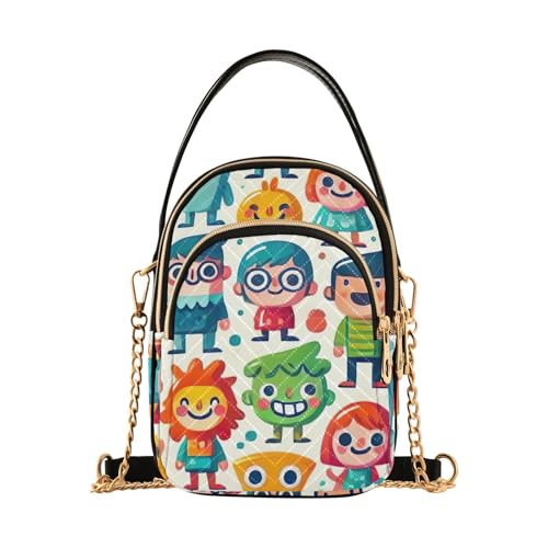 TSENQUE Bolsas de ombro com estampa de leopardo, bolsas de ombro femininas e bolsas de mão, Rostos coloridos, One Size