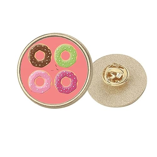 Broche ronde en métal doré motif dessert taille M pour gâteau
