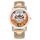 Amosfun Halloween Quartz Watch Women Quartz Watch Fashion Belt Quartz Watch Halloween Quartz Watch Unique Quartz Watch Pumpkin Quartz Watches The Witch Miss