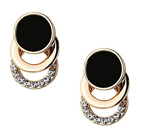 OOMPH Metal Gold Tone Beads Black and Golden Earring for Women (B07SRLT9D9) Amazon Price History, Amazon Price Tracker
