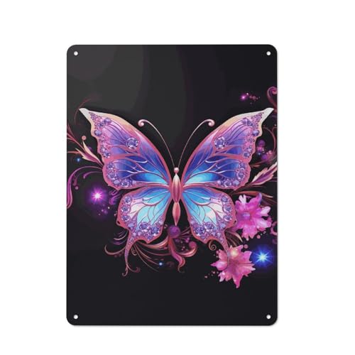 Peintures à suspendre en métal et décoration murale papillon