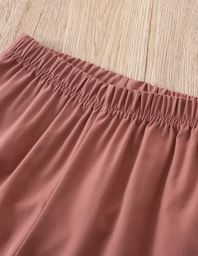 Image of Girls 2 Piece Pants Sets Graphic Cute T-shirt and Jogger Pants Girls Outfits for Casual, Dance Brick Red /White 9-10 Years