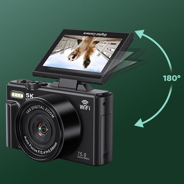 Cámara Digital Compacta 5K 75MP con Zoom 18X y WiFi miniatura 7