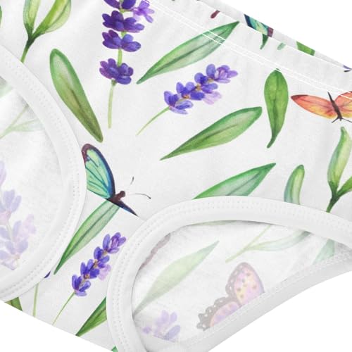 Lavender Flowers Butterflies Toddler Underwear Custom 2t Cotton Panties for Girl Colorful Briefs Girls Undies4