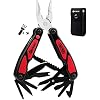 Bibury Multitools, 14 in 1 Multi-tool, Pliers with Can Opener, Scissors, Lightweight EDC Multi Tool in Pocket Size with Nylon Bag for Outdoor Activities, DIY, Camping – Black