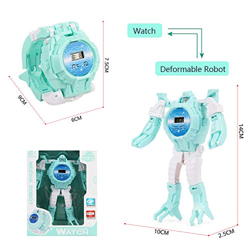 Romacci Relógio robô infantil deformação robô brinquedos relógio digital para presente