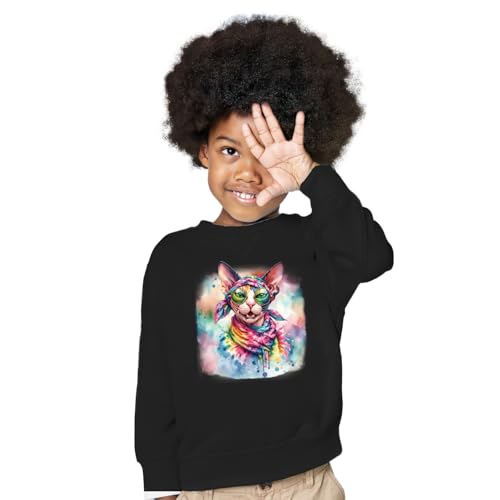 Hippie Cat Portrait Watercolor Tie-dye Vintage Styles Adult Youth T-Shirt Hoodie Sweatshirt3
