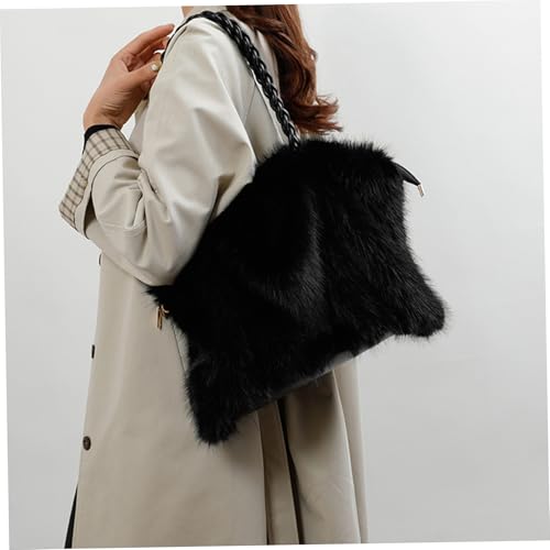 Sac fourre-tout d'hiver moelleux noir pour le bureau - 6