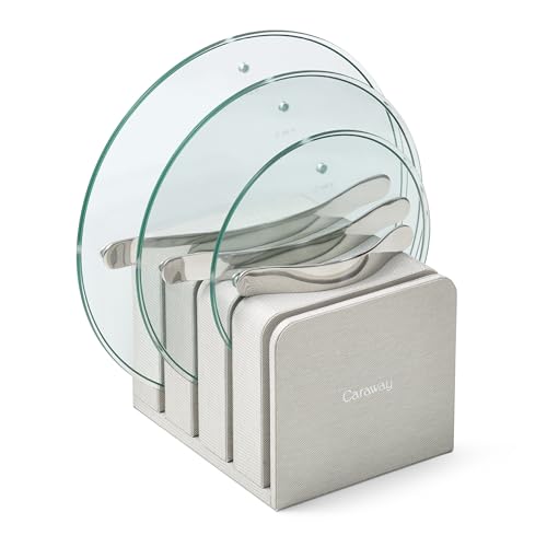Image of Caraway Glass Lids Set for Pots and Pans - Made With Tempered Glass - Sized to Fit Caraway Ceramic-Coated & Stainless Steel Cookware - Includes 3 Sizes - 8 inch, 10.5 inch, & 11.8 inch