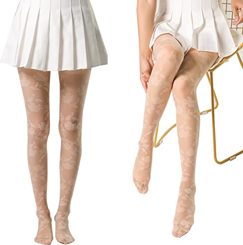 Sahabowi Women Pantyhose, Sheer High Waist Mesh Tights, Control Top Stockings, Super Elasticity&Thin (LW2021041132-02, Nude, 1pc)2