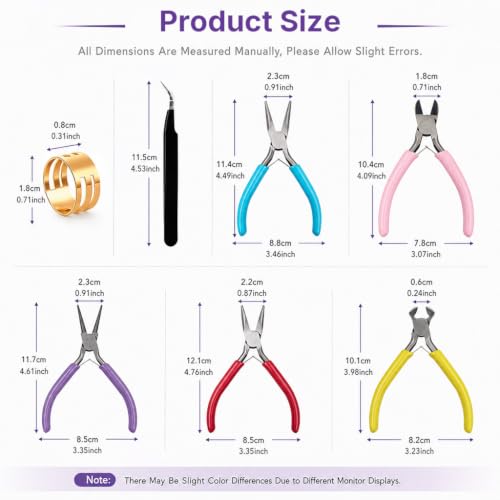 Image of 7pcs Jewellery Making Tools Kit Jewelry Pliers Tweezers for Crafting Beading Project