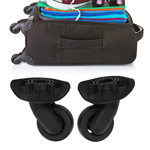 Silent Wearable Luggage Caster, Lightweight Black Suitcase Wheel Replacement, Set of 2, Luggage Suitcase Caster, Easy to Install for Suitcase Repair4